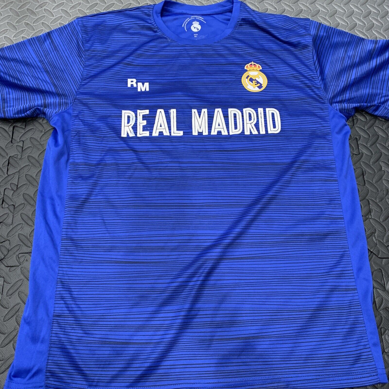 Real Madrid Brand Football Shirt Soccer Jersey Blue Sz Xl Retails 65